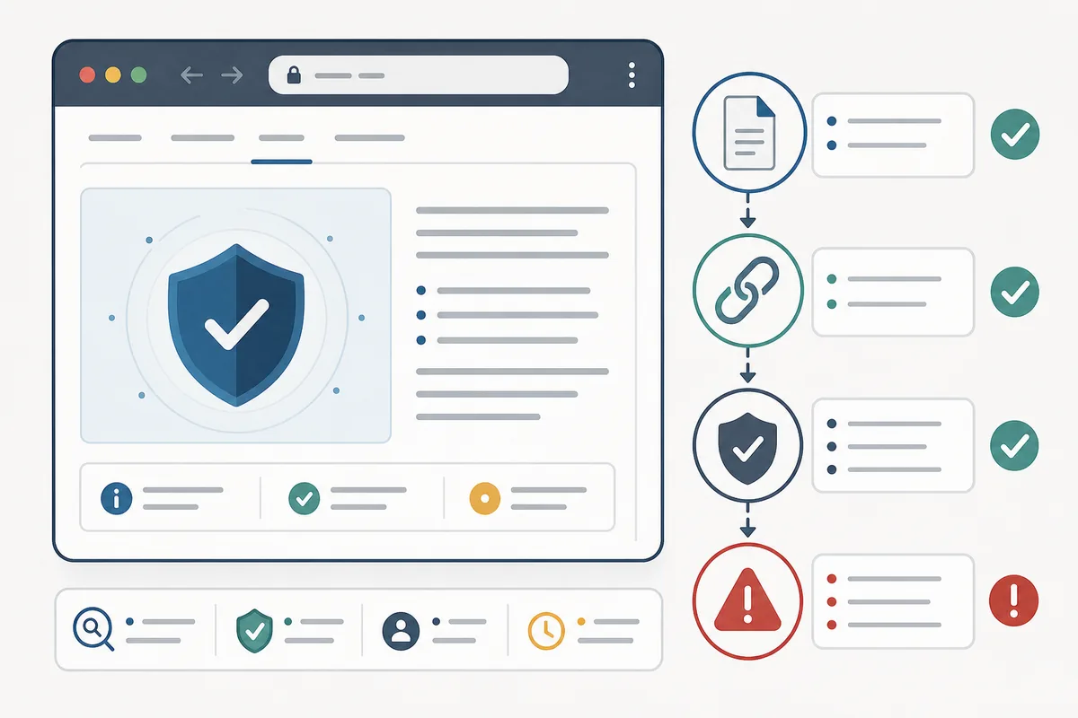 Editorial safety checklist graphic for verifying Eaglercraft 1.21 downloads, links, files, and warnings